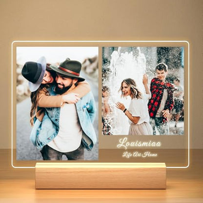 LOUISMIAA Custom Picture Frames Light,Personalized Photo Frame with Night Light,Customized Picture Frame,Personalized Anniversary Birthday Valentine's Day Gifts for Women Men Same Day Shiping - color: Style 5
