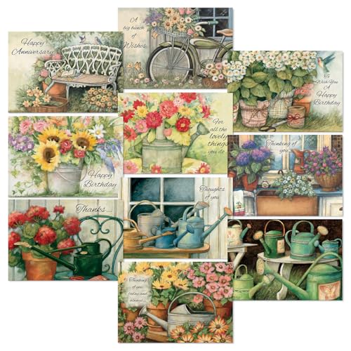 Current Susan Winget Country Assorted Cards with Envelopes All Occasion - 20 Pack, Large 5" x 7" Cards with Sentiments, Variety of Get Well, Sympathy, Birthday, Anniversary & Thinking of You - color: Country