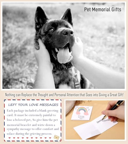 TONY & SANDY Dog Memorial Gifts, Pet Sympathy Rainbow Bridge Pet Memorial Bracelet for Men Women Girls Who Loss of Beloved Dog Cat - color: Black Onyx & Tiger Eye