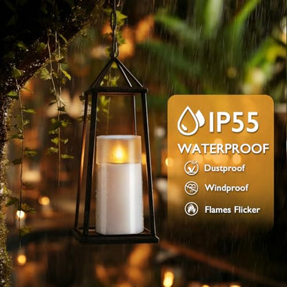 Homemory Solar Candles Outdoor Waterproof, Sensor Only, Dusk to Dawn, 3"x6"