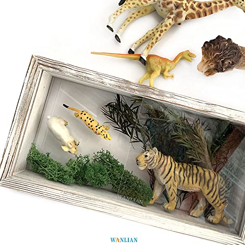 Shadow Photo Frame,Wooden Double-Sided High-Definition Plexiglass Storage Box, DIY Display Box, Suitable for Dried Flowers, Specimens, Handicrafts, Baby Souvenirs and Photos (Rustic White) - color: Rustic White