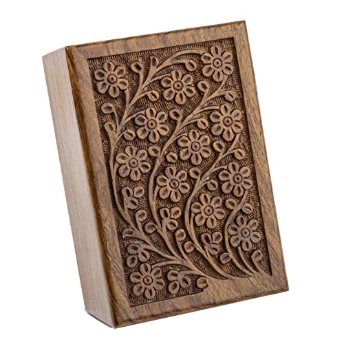 SIC Personalized Tree of Life Urn for Ashes, Engraved Rosewood Memorial | Custom engraved name & dates; iconic Tree of Life carving; sizes to X-Large; solid sheesham craftsmanship - size: Personalize
