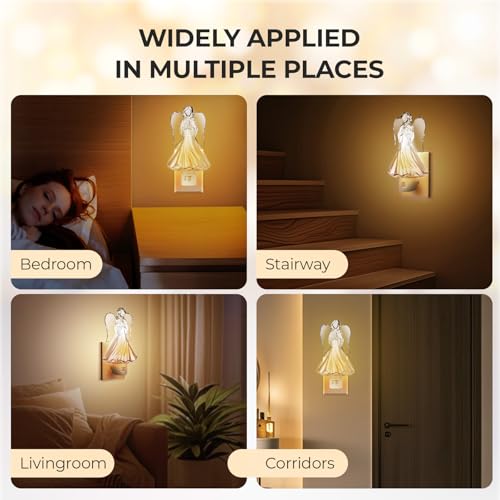 Praying Angel Night Light Plug into Wall with On Off Switch 5w C7 Bulb, Home Decoration for Any Room-Bedroom Bathroom Kitchen Hallway Classroom - style: Angel