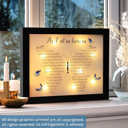 Memorial Gifts LED Shadow Box Sympathy Gift Condolences Grief Butterfly - size: Butterfly