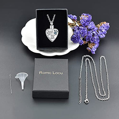 Fashion Pet Cremation Jewelry Stainess Steel Heart Keepsake Ashes Necklace Dog Cat Paw Memorial Urn Pendant - color: Blue