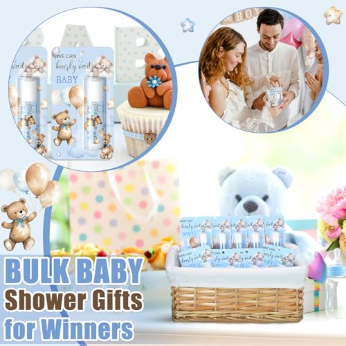 30 Pack Blue Bear Baby Shower Games Prizes Gifts Bulk Bear Lip Balms Favors for Winners Boys Girls Gender Reveal Favors Decorations Winter New Year Baby Shower Souvenirs Gift Bags Stuffer - style: Blue Bear