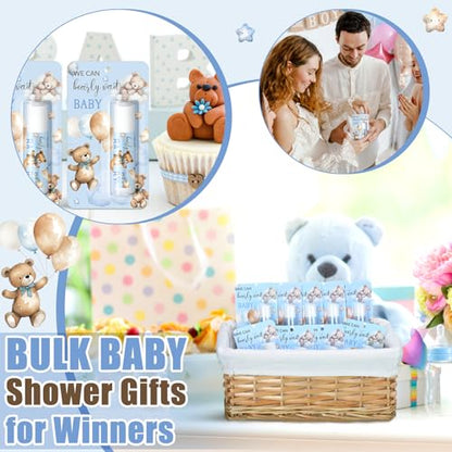 30 Pack Blue Bear Baby Shower Games Prizes Gifts Bulk Bear Lip Balms Favors for Winners Boys Girls Gender Reveal Favors Decorations Winter New Year Baby Shower Souvenirs Gift Bags Stuffer - style: Blue Bear