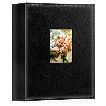 Ywlake Photo Album 4x6 400 Pockets, Leather Photo Albums Holds 400 Vertical Pictures Only Black - color: Black, size: 400 Pockets