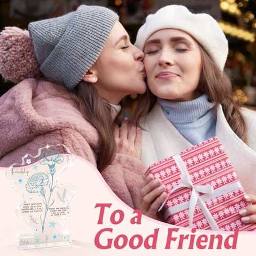 Best Friend Friendship Gifts For Women Friends Women Friend Gift Flower Acrylic Delicate Gift for Best Friend Bestie Thanksgiving Birthday Christmas Gifts - color: Firendship