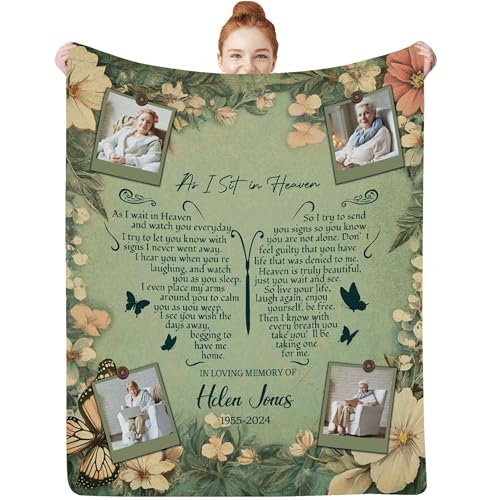 Custom Memorial Blanket with Photos for Loss of Loved One, in Loving Memory Gifts Personalized Sympathy Blanket for Loss of Dad Mom Grandma Grandpa Husband Wife Friends in Memory of Loved One Gifts - color: Memorial Blanket-14