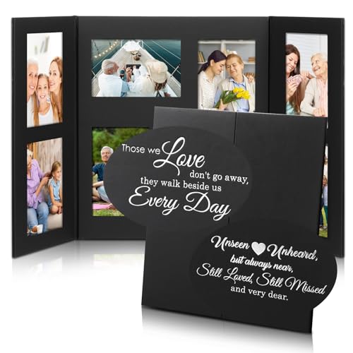 in Loving Memory Picture Frame 4 x 6 Funeral Memorial Photo Album Foldable for Loss of Loved One Remembrance Condolence Memorial Picture Frame for Loss of Mom Father Sympathy Gift 8 Photos Display - color: Black, size: Memorial