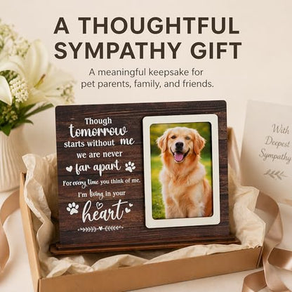 Dog Memorial Gifts For Loss Of Dog Picture Frame, Pet Memorial Gifts For Dogs Photo Keepsake, Wooden Picture Frame for 4x6 Photo Pet Loss Gifts Sympathy Decor Bereavement Remembrance Gift