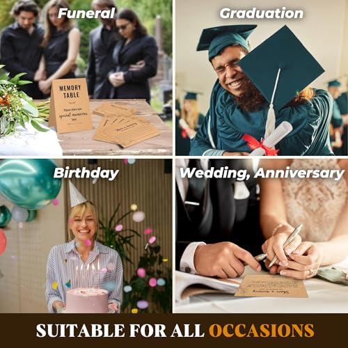 WOODAMORE Share a Memory Cards for Celebration of Life, 50 Pc with Sign - size: 10.16 cm x 15.24 cm