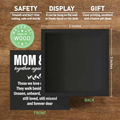 Memorial Sympathy Gifts for Loss of Parents Gifts for Loss of Loved One Mom Dad Father Mother Remembrance Bereavement Condolence Gifts Wooden Sign, Mom & Dad Together Again in Heaven (black) - color: Black-C