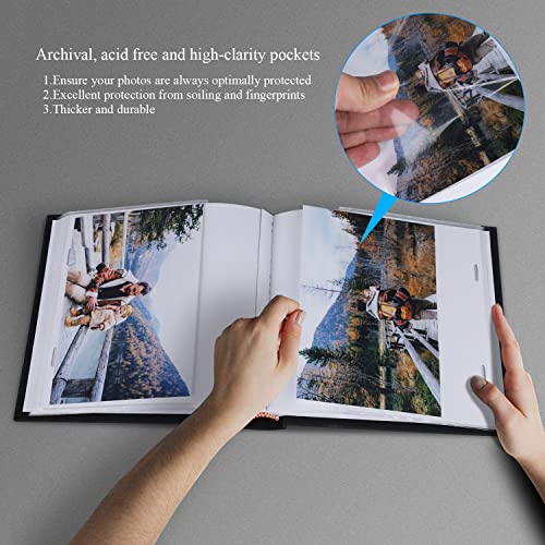 1DOT2 Small Photo Album 4x6, Hold 60 Photos with Memo, Black - color: Black, size: 4x6