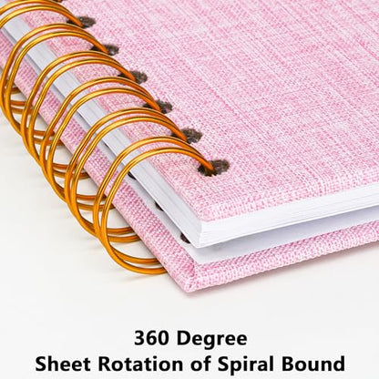 Scrapbook Photo Album, Linen Covered, 10x10 Inches, 40 Sheets/80 Pages | Hardcover Kraft White Pages, Wedding Guest Book, Travel Memory Book, Christmas, Baby Shower Keepsake, Family Album - color: Pink, size: 10x10 Inch 80 Pages