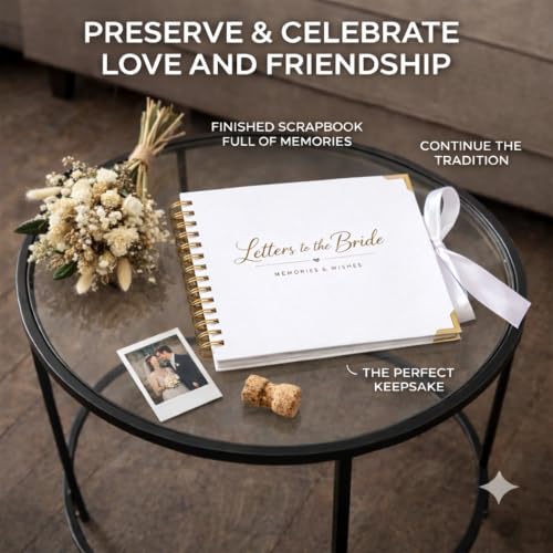 Letters to the Bride Scrapbook Kit, Bridal Shower Guest Book Alternative - color: white
