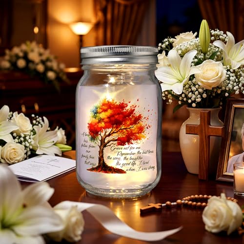 3 Pack Condolences Gift for Loss Mason Jar Light for Loss of Loved One, Bereavement Mason Jar Night Light Bereavement Sympathy Gift for Mother Father Grandma Family, Those We Love Don't Go Away - style: Memorial