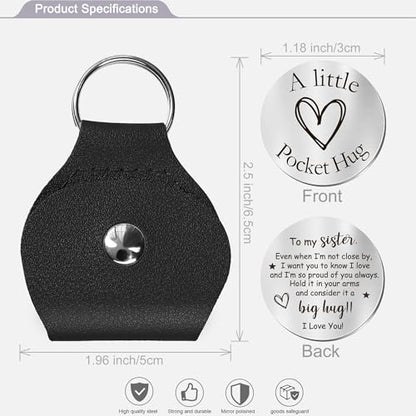 CINDYHE Pocket Hug Token keychain for Men Women Him Her(Sister) - color: Sister