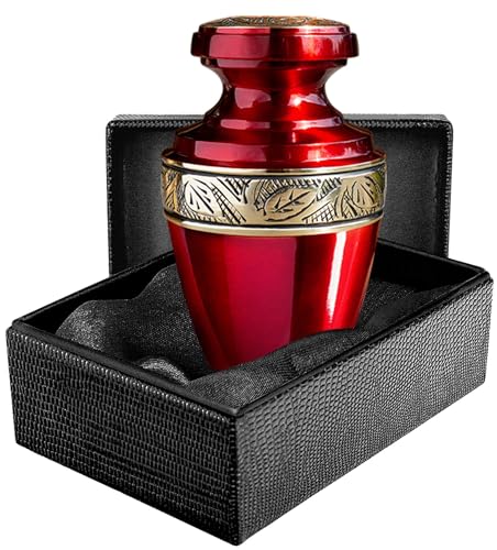 Trupoint Memorials Cremation Urns for Human Ashes, Funeral Memorial Urn for Male and Female, Decorative Burial Grecian Urn Collection for Adult Men & Women - Grecian Red and Gold, 1 Keepsake - color: Red, size: Keepsake