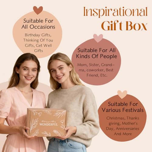 Christian Gifts for Women, Happy Birthday Gifts for Women, Inspirational Gift Box, Mothers Day Get Well Employee Appreciation Thank You Gifts for Mom Friend Teacher, 9pcs Unique Set - color: Khaki