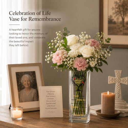 Cardinal Sympathy Memorial Flowers Vase, Grief Gifts for Loss of Loved One, Bereavement Gift, Sorry Your Loss Gift, Condolence Funeral Candle Holder Vase