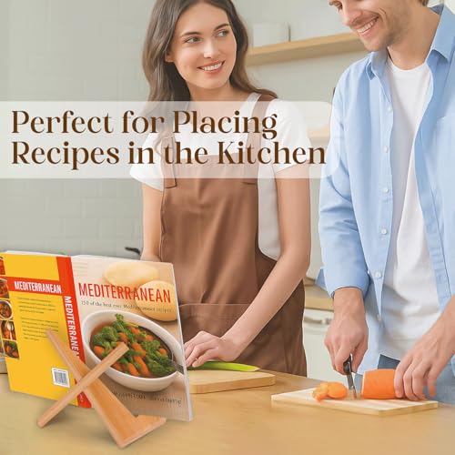 XKDOUS 2 Pack Plate Stand for Display Wood Picture Frame Cookbook Holders - color: Bamboo, size: 6.5'' 2 Pack