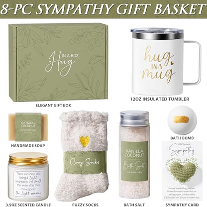 Sympathy Gifts for Loss of Loved One Dad Mom Memorial Bereavement Gift Idea | Grief Condolences Gift Baskets for Loss of Mother Father Husband, Hug In A Box Sorry for Loss Miscarriage Gifts for Mothers