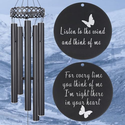 Memorial Wind Chime Sympathy Gift, in Memory of Dad Mom Loved One Healing, Loss of Mom Dad, Bereavement Remembrance Condolence Memorial Gift for Men, Women, Family, Relatives, Neighbors, Friends