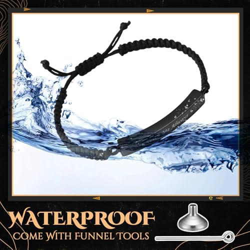 Ecation Cremation Jewelry, Urn Bracelet for Ashes - color: Black, style: Classic