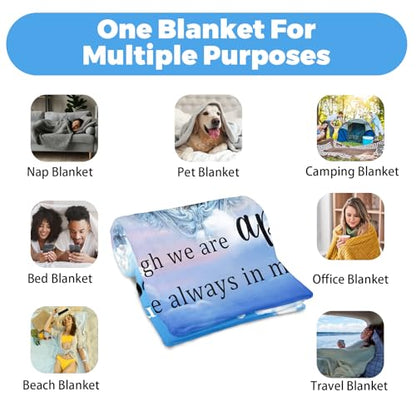 Personalized Sympathy Blanket Custom Memorial Blanket with Photos for Loss of Loved One in Loving Memory Bereavement Grief Gifts for Father Mother Husband Wife Friends (Style-3)