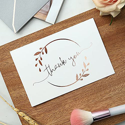 Winoo Design Heavy Duty Thank You Cards with Envelopes - 36 PK - Gold Thank You Notes 4x6 Inches Baby Shower Cards Wedding Small Business Graduation Funeral Bridal Shower (Rose Gold) - style: Rose Gold