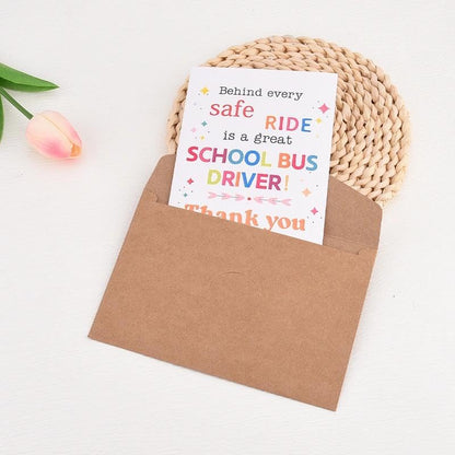 School Bus Driver Appreciation Card Envelope Birthday Christmas First Day End of Year Retirement Gifts for School Bus Driver Thank You Cards Gifts SchoolBus Drivers Greeting Card Present Gift Ideas - color: School Bus Driver Appreciation Card