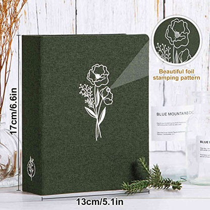 Lanpn Photo Album 4x6 50 Pictures 2 Packs, Small Mini Capacity Linen Photo Book Sets, Each Pack Holds 100 Top Loader Vertical Only Picture for Kids Boy Girls Green - color: Green, size: 50 Pockets/2PK