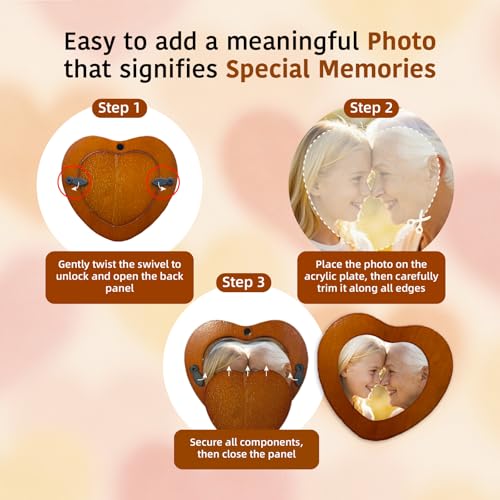 Memorial Wind Chimes with Wooden Photo Frame, 32 Inch Sympathy Windchime Outdoors for Loss of Loved One, Personalized Berevement/Memorial Gifts for Loss of Mother, Father, Husband, Friend, Pet
