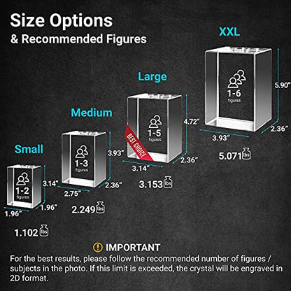 ArtPix 3D Premium Crystal Photo, Personalized Gifts for Women, Wife, Mom, Her, Him, Men, Great Customized Gift With Your Own Photo - Anniversary, Wedding, Birthday - color: Landscape, size: XXL Premium