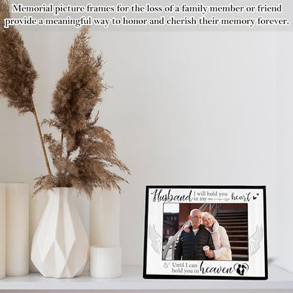 Sympathy Picture Frame, Memorial Gifts for Loss of Husband, Remembrance Gifts Photo Frame, 4x6 Bereavement Photo Frame for Tabletop Display Photo Insert - L06 - style: loss of husband 2