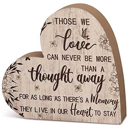 Yookeer Sympathy Gift Memorial Heart Present for Loss of Loved One Bereavement Gift Bereavement Sign Grieving Decorative Plaque for Loss of Deceased Father Mother Son Brother Condolence(Flower) - style: Modern