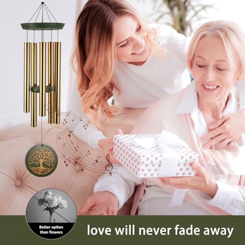 Astarin's Tree of Life Wind Chimes Sympathy Gift Outdoor Remembrance Garden - color: Family Tree