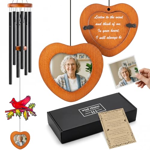 36 Inch Memorial Wind Chimes for Loss of Loved One, Cardinal Wind Chimes for Outside Personalized Sympathy Gifts for Loss of Mother, Father, Brother, Sister
