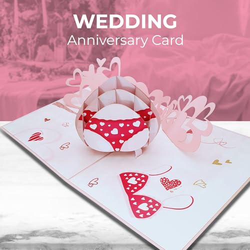 iGifts And Cards Sexy Lingerie 3D Pop-Up Card – Cheeky Love 6"x8" | Valentine's Day, Thinking of You, Romantic Keepsake, Wife, Girlfriend, Playful Hearts, Flirty Surprise, Just Because, For Her - color: Underwear