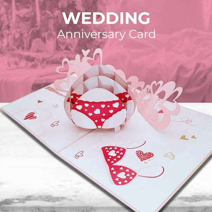 iGifts And Cards Sexy Lingerie 3D Pop-Up Card – Cheeky Love 6"x8" | Valentine's Day, Thinking of You, Romantic Keepsake, Wife, Girlfriend, Playful Hearts, Flirty Surprise, Just Because, For Her - color: Underwear
