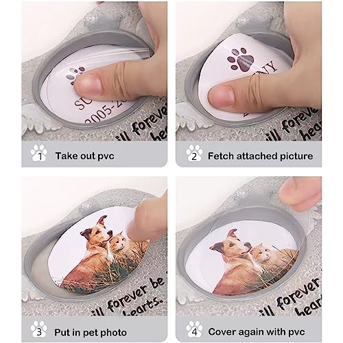 Pet Memorial Stones for Dog or Cats,Loss of Dog Sympathy Gift Indoor Display,Pet Grave Markers Dog Bereavement Gifts Outdoor Tombstone Heart Shaped Carve "You will forever be in our heart"