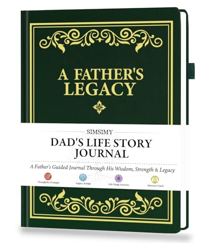 SIMSIMY Dad's Life Story Journal, A Family Keepsake with Prompt Questions for Dad to Share His Memories, Hardcover Book Gift for Father's Day Birthday Christmas - color: Dark Green, size: Dad's Life Story Journal