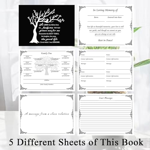 Fneral Guest Book Black Heart Tree Celebration of Life Guest Book Elegant 82 Pages Commemorative Book for Loss of Loved One Salute Book Memorial Service Album-A LIMB has Fallen from the Family Tree - style: Tree
