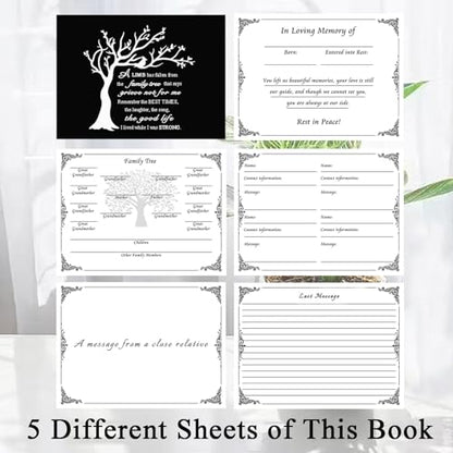 Fneral Guest Book Black Heart Tree Celebration of Life Guest Book Elegant 82 Pages Commemorative Book for Loss of Loved One Salute Book Memorial Service Album-A LIMB has Fallen from the Family Tree - style: Tree