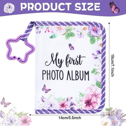 QOUBAI Baby's My First Family Album Soft Photo Cloth Book Holds 4x6 Family Pictures My First Book of Photo Baby Memory Album Gender Neutral Gift for Babies Newborn Toddler Baby Shower Floral Butterfly - style: Floral Butterfly