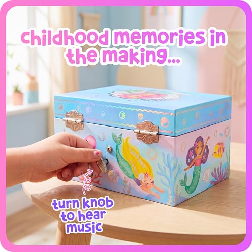 Giggle & Honey® Musical Mermaid Jewelry Box for Girls | Music Boxes for Little Girls, Toddler Jewelry Box for 4 Year Old Kids, Toys for Toddlers, Birthday Gifts for Kids 5-9 Years - style: Mermaid