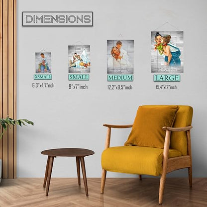 Custom Photo Printed on Wood Home Wall Decor Personalized Picture Frames - color: Pastel Design