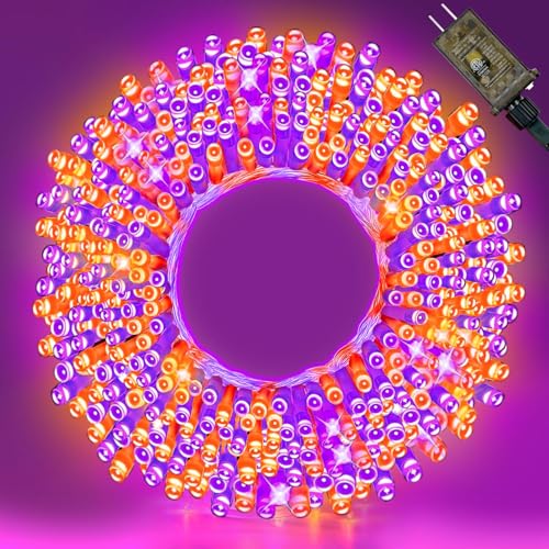 100FT Purple and Orange Halloween String Lights - color: Purple Orange, size: 100FT